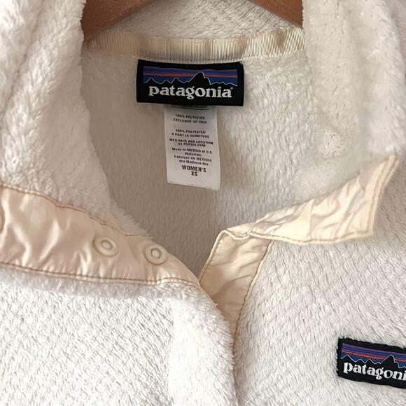 Patagonia Synchilla Snap T Pullover Cream Fleece Textured Women’s XS Ivory Trim - Picture 6 of 6